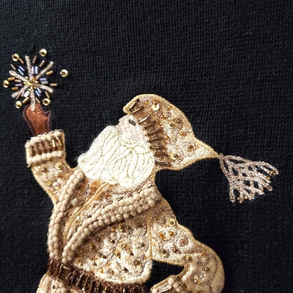 Talbots - Skating Santa - Christmas Sweater - Petite S - Picture 6 of 10